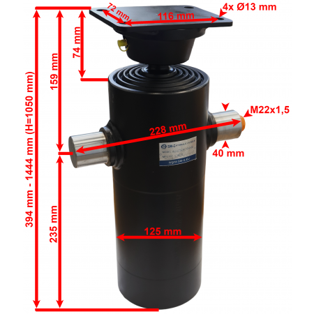 SIŁOWNIK HYDRAULICZNY PRZYCZEPY ST-5 1050 LW 8T